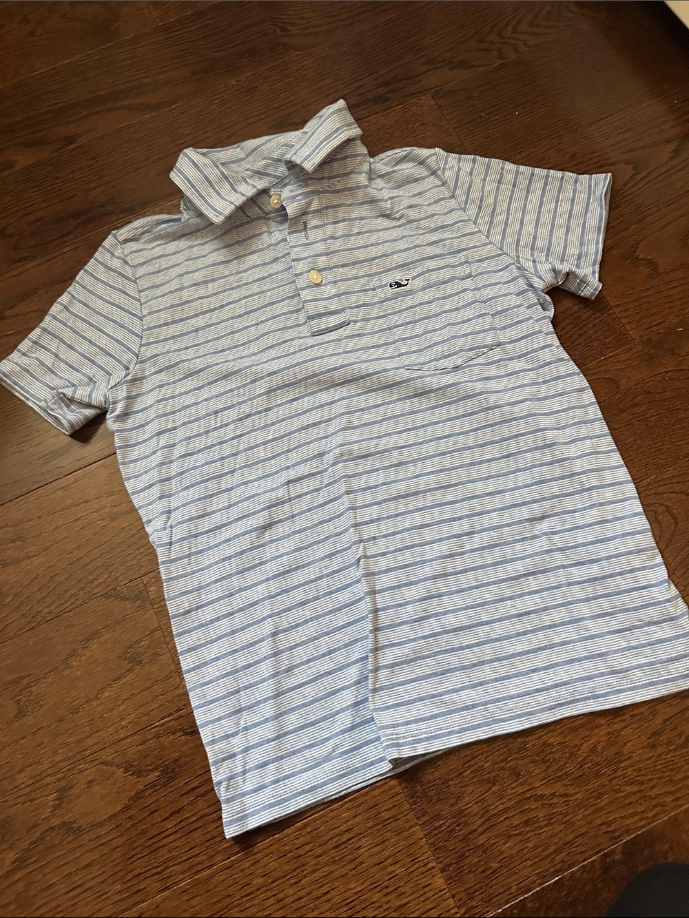 Vineyard Vines Kids Blue & White Striped Polo Shirt